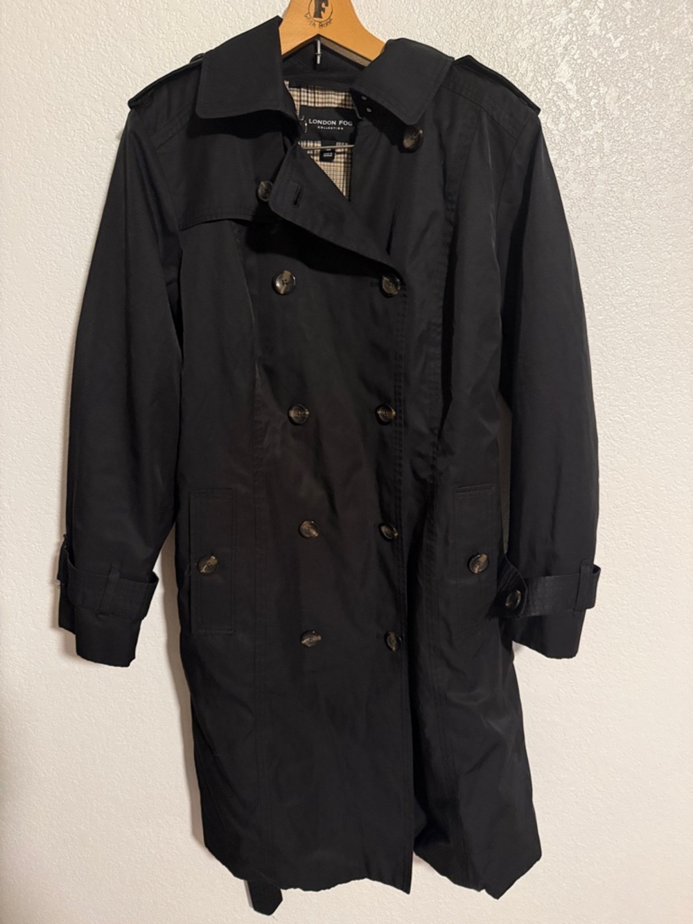 London Fog Collection Black Knee Length Trench Coat Size 0x Timeless Classic